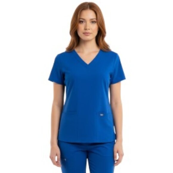 Figs Tops - FIgs Women's Medium Casma Medical Scrub Top in Winning Blue